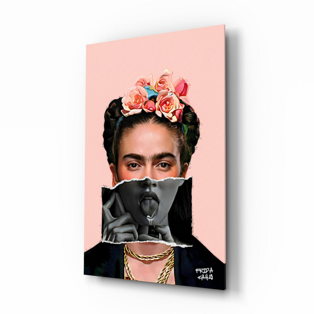 Pop-art-remix panel bringing pink glow to a designer studio