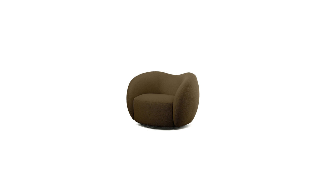 DUNE Swivel Lounge Chair in Teddy Army