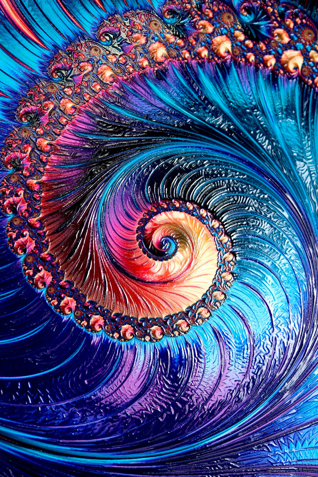 Aurora Spiral Luxe — Haptic 3D Embossed + High-Gloss Lacquer Print Home &amp; Garden > Decor > Artwork > Posters, Prints, &amp; Visual Artwork Insigne Art Design