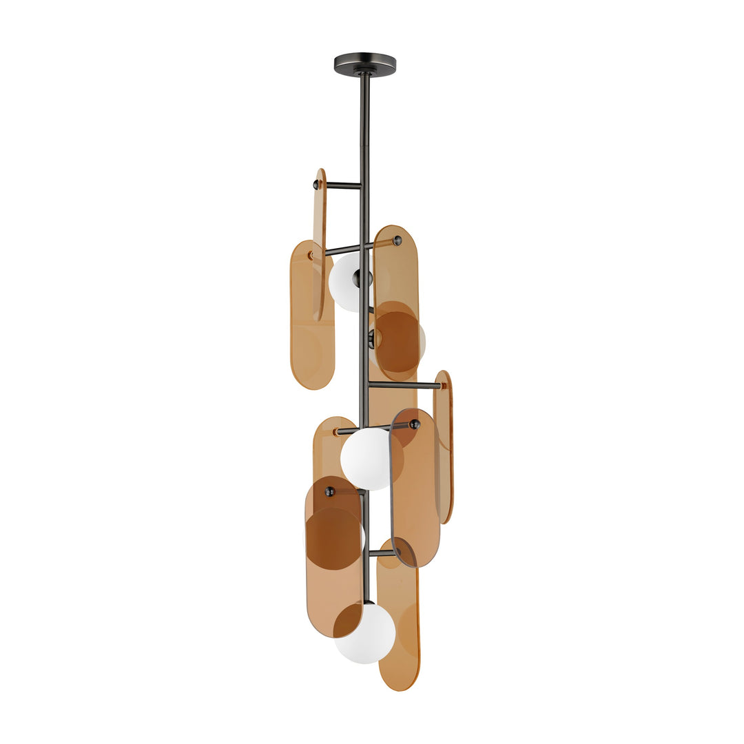 Megalith - Stone Megalith 5-Light Vertical Pendant by Studio M Lighting in Gunmetal
