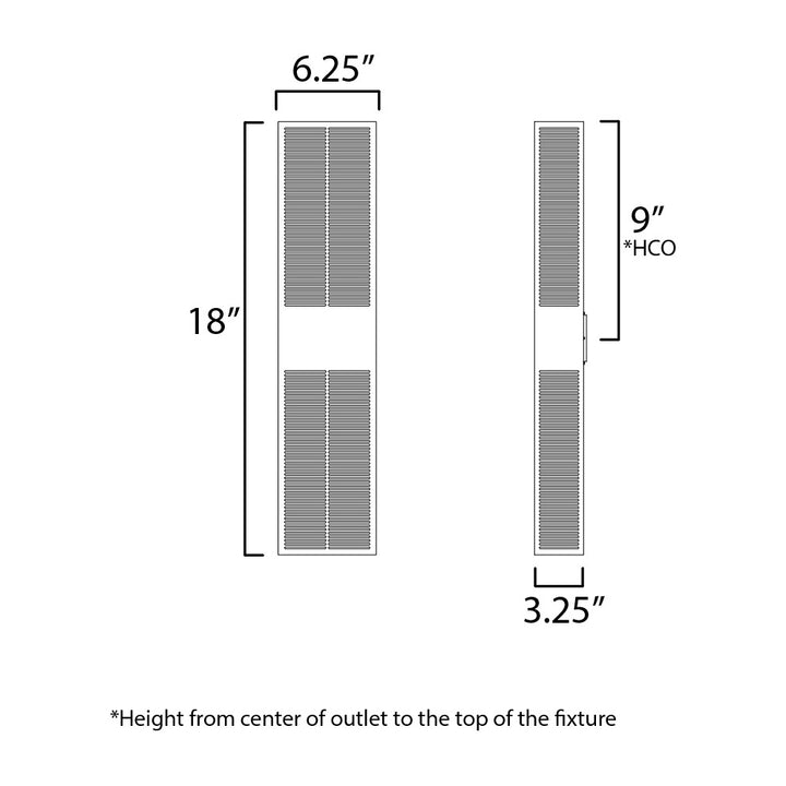 Grate 18 LED Outdoor Wall Sconce by Studio M Lighting – line drawing