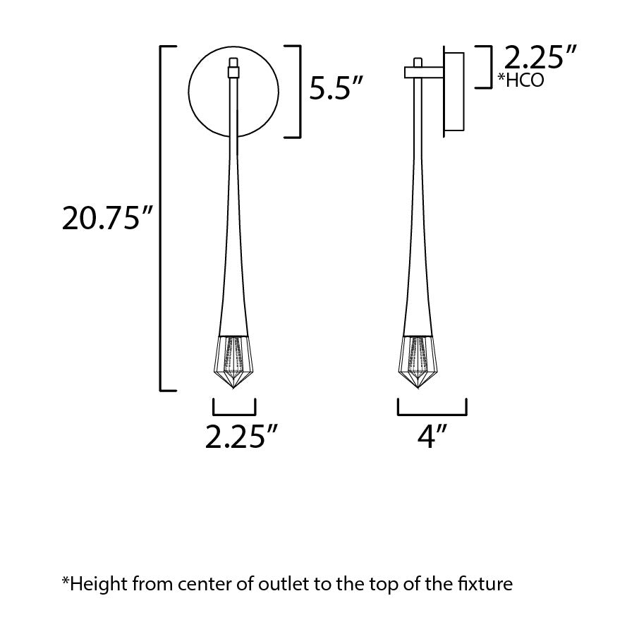 Pierce 1-Light LED Sconce by Studio M Lighting – line drawing