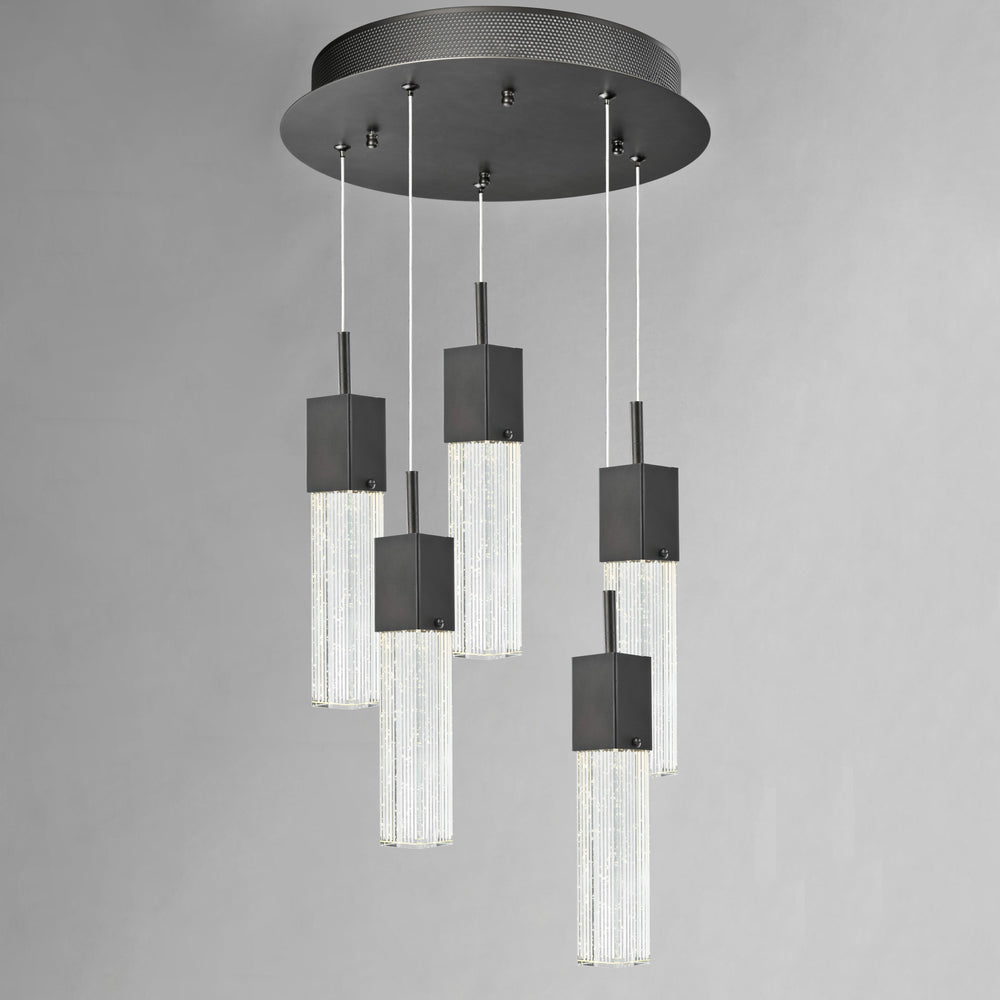 Fizz III 5-Light LED Pendant by ET2 Lighting, styled view 1