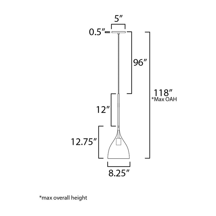 Fleur 1-Light Mini Pendant by Studio M Lighting – line drawing