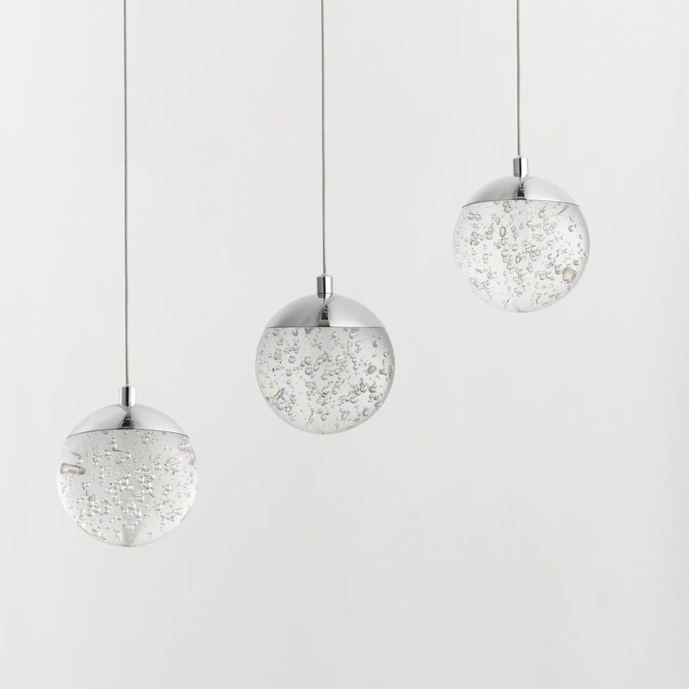 Orb II 3-Light LED Pendant by ET2 Lighting, styled view 1