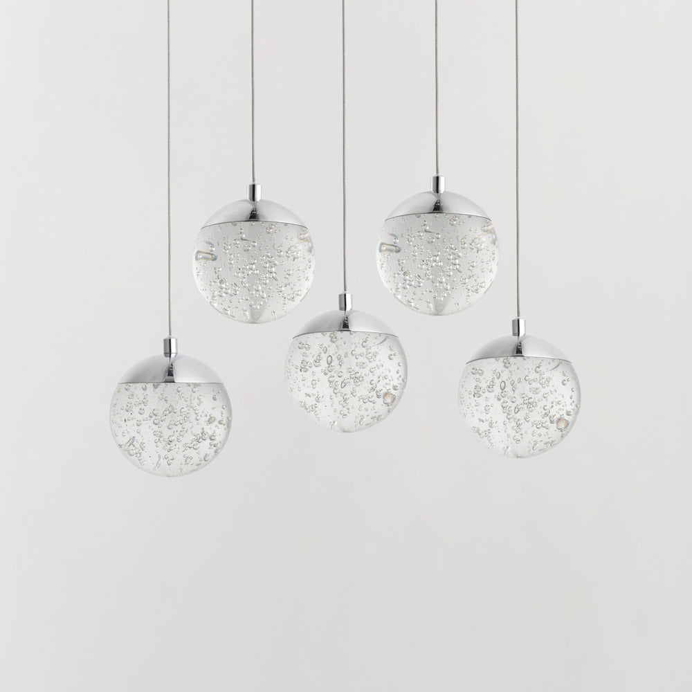 Orb II 5-Light LED Pendant by ET2 Lighting, styled view 1