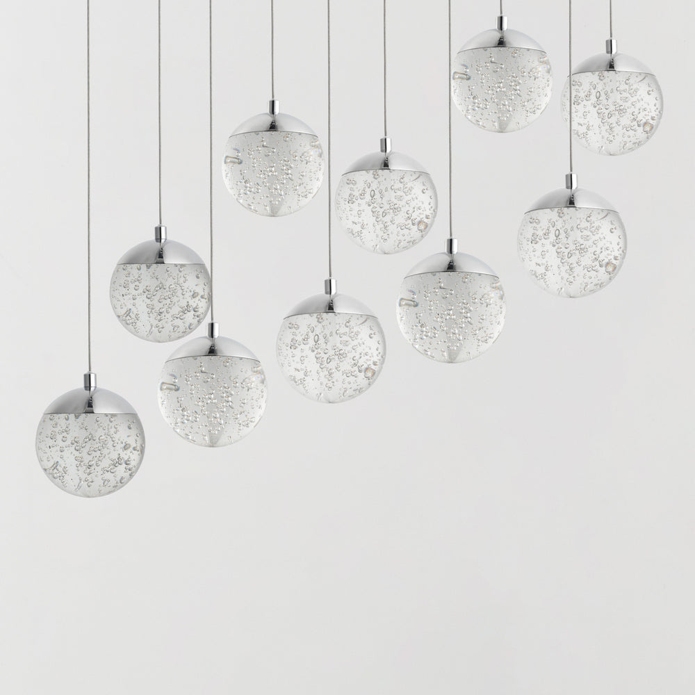 Orb II 10-Light LED Pendant by ET2 Lighting, styled view 1