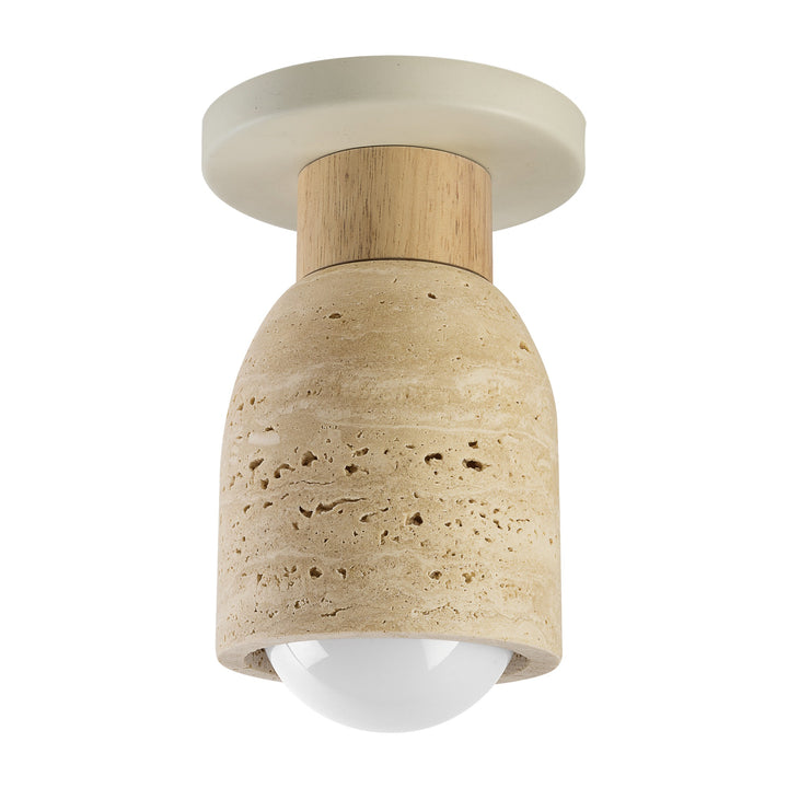 Pompeii 1-Light Flush Mount by Studio M Lighting in Travertine / Oyster