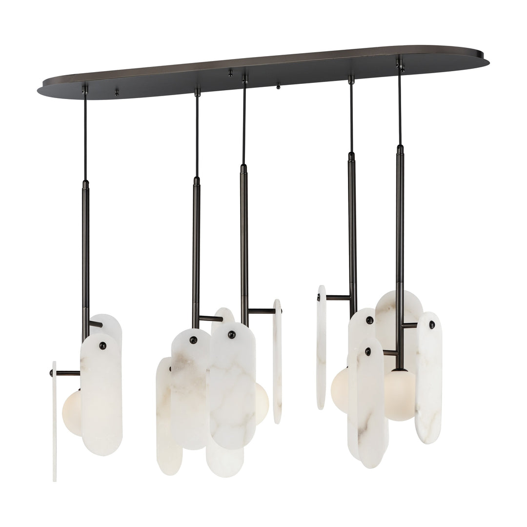 Megalith - Glass Megalith 5-Light Pendant by Studio M Lighting in Gunmetal