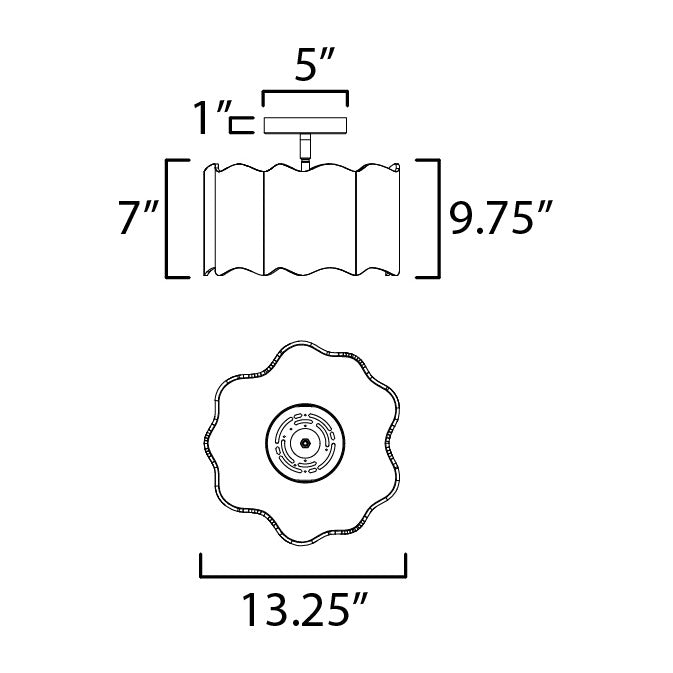 Curtain Call Semi-Flush Mount by Studio M Lighting – line drawing