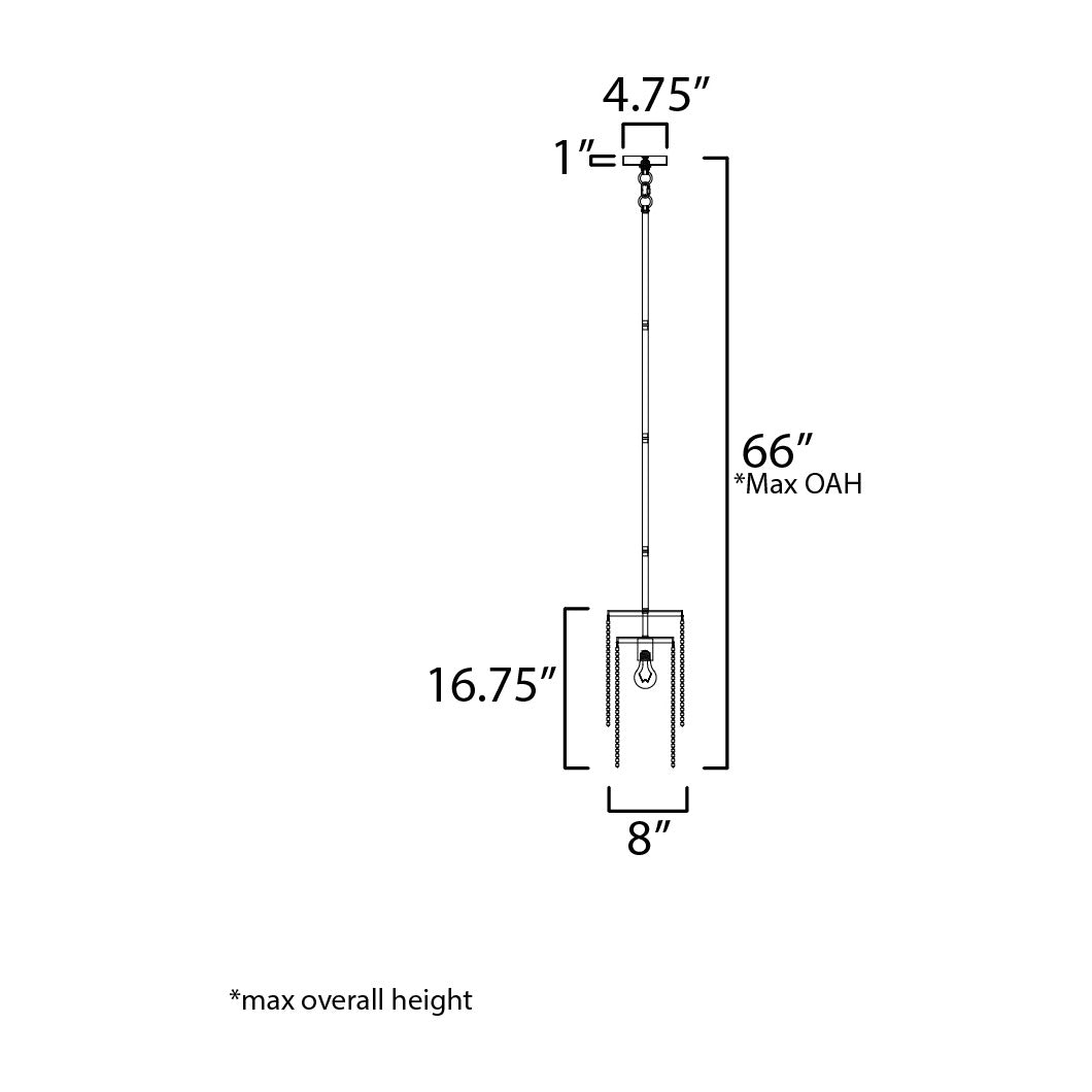 Fontaine 1-Light Pendant by Studio M Lighting – line drawing