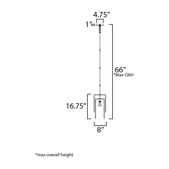 Fontaine 1-Light Pendant by Studio M Lighting – line drawing