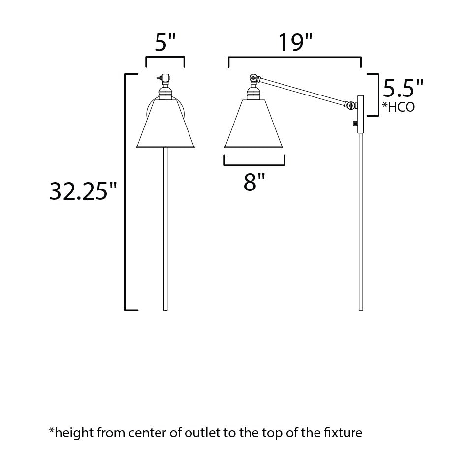 Library Wall Sconce 162222 by Studio M Lighting – line drawing