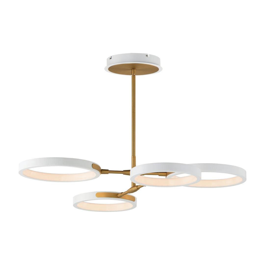 Hoopla 4-Light LED Pendant by Studio M Lighting in White/Gold