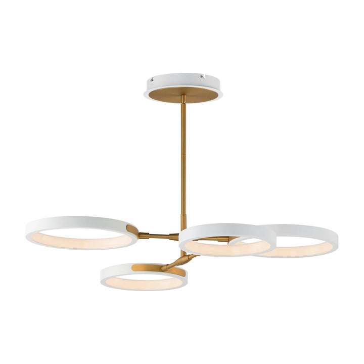 Hoopla 4-Light LED Pendant by Studio M Lighting in White/Gold