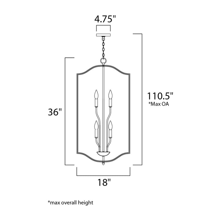 Provident 6-Light Chandelier 160038 by Studio M Lighting – line drawing