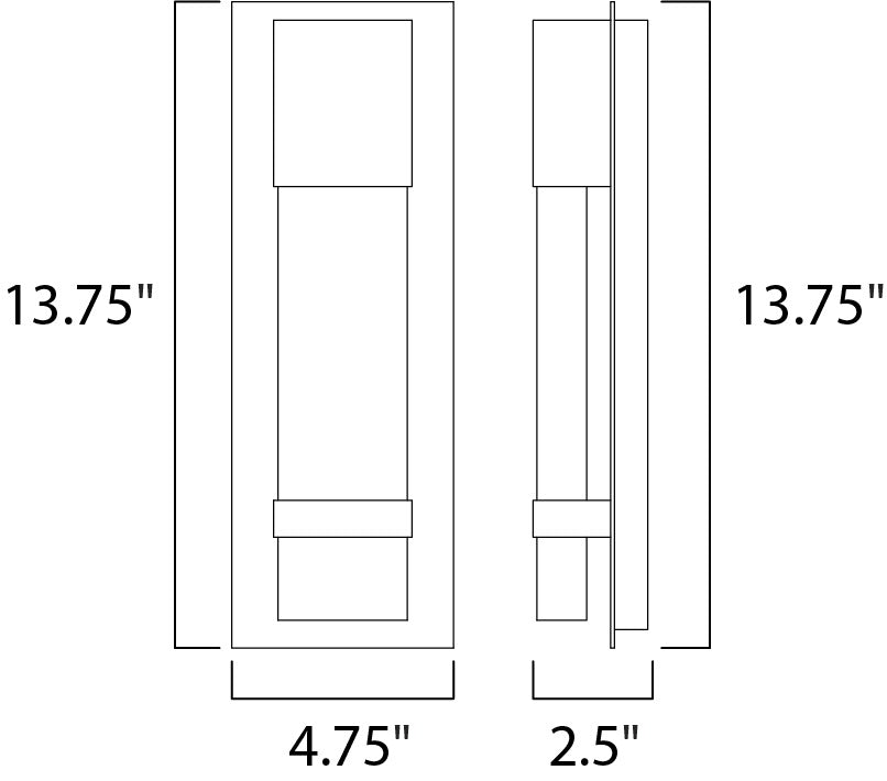 Cascade LED Outdoor Wall Sconce 565910 by Studio M Lighting – line drawing