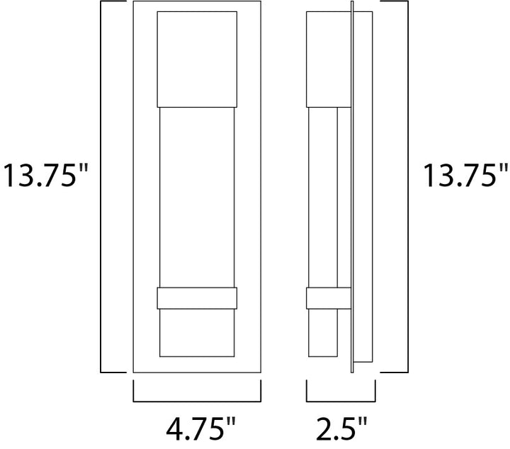 Cascade LED Outdoor Wall Sconce 565910 by Studio M Lighting – line drawing