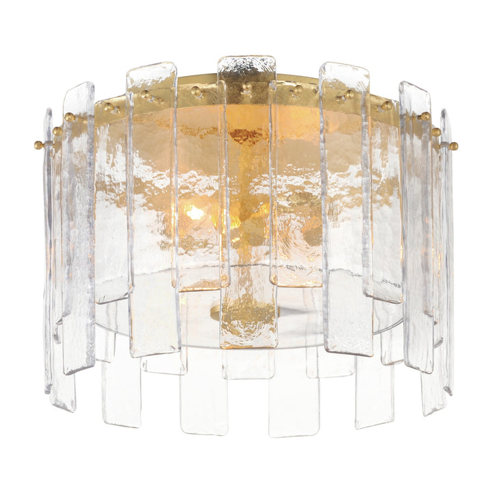 Warren 2-Light Flush Mount by Studio M Lighting in Gold Leaf