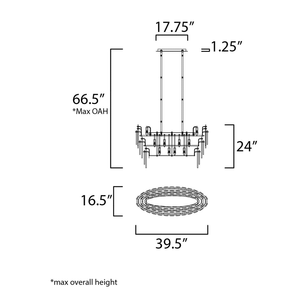 Majestic 18-Light Chandelier by Studio M Lighting – line drawing