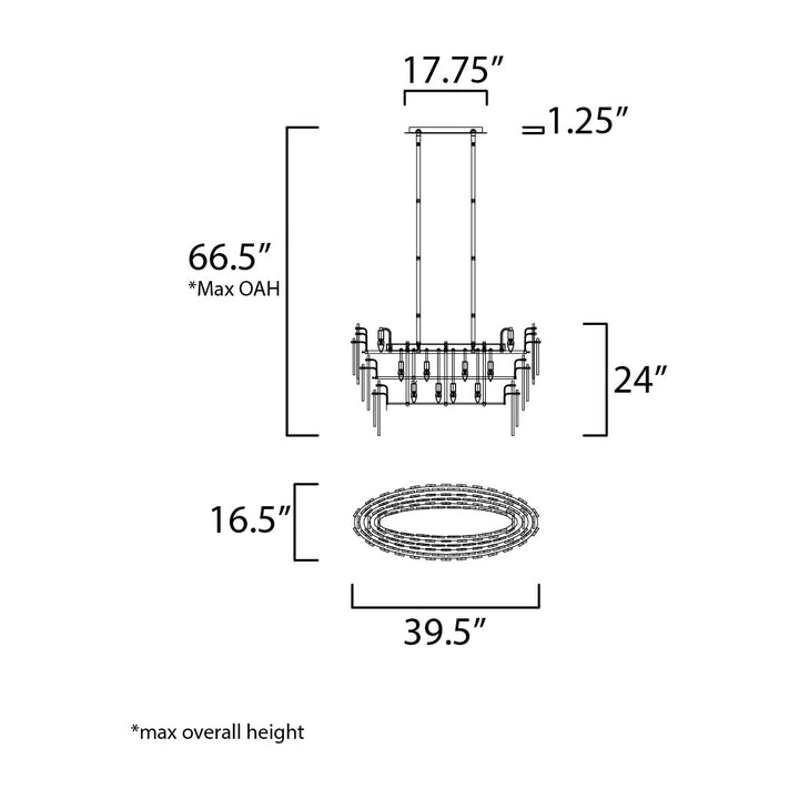 Majestic 18-Light Chandelier by Studio M Lighting – line drawing
