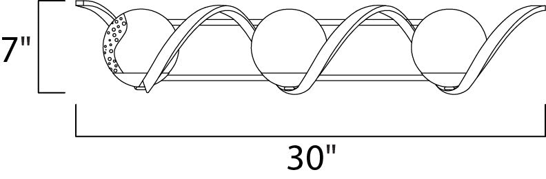 Curlicue 3-Light Bath Vanity by Studio M Lighting – line drawing