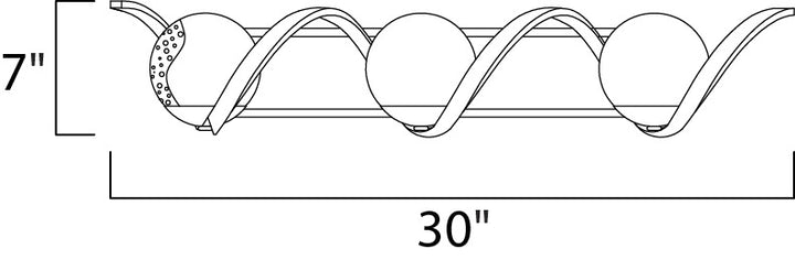Curlicue 3-Light Bath Vanity by Studio M Lighting – line drawing