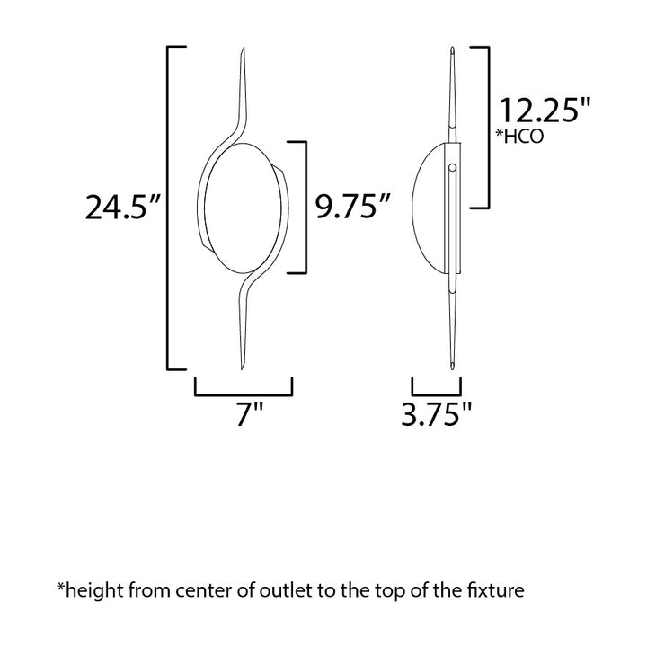 Locket 1-Light LED Wall Sconce by Studio M Lighting – line drawing
