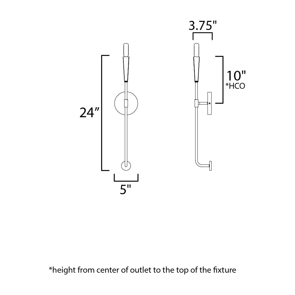 Vela 1-Light Sconce by Studio M Lighting – line drawing