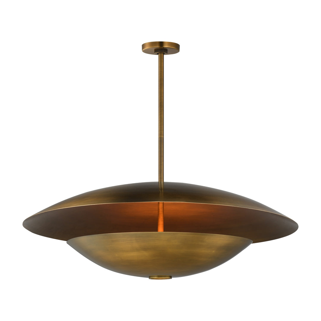 Vesta LED 2-Tier LED Pendant by Studio M Lighting in Weathered Brass