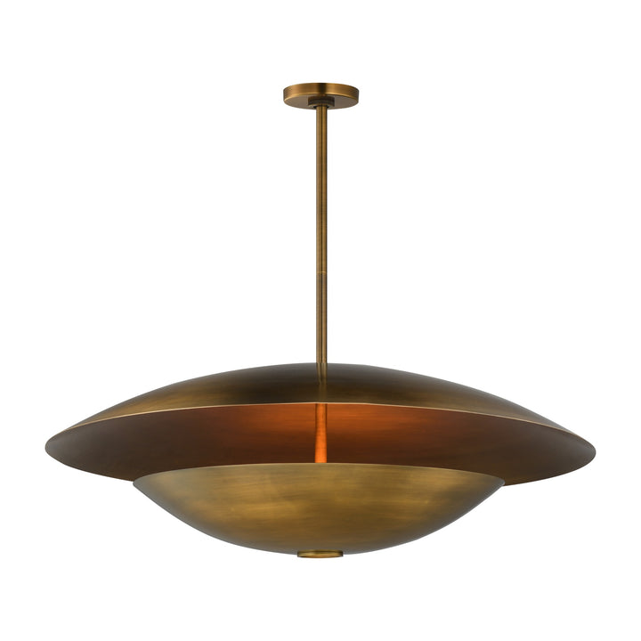 Vesta LED 2-Tier LED Pendant by Studio M Lighting in Weathered Brass