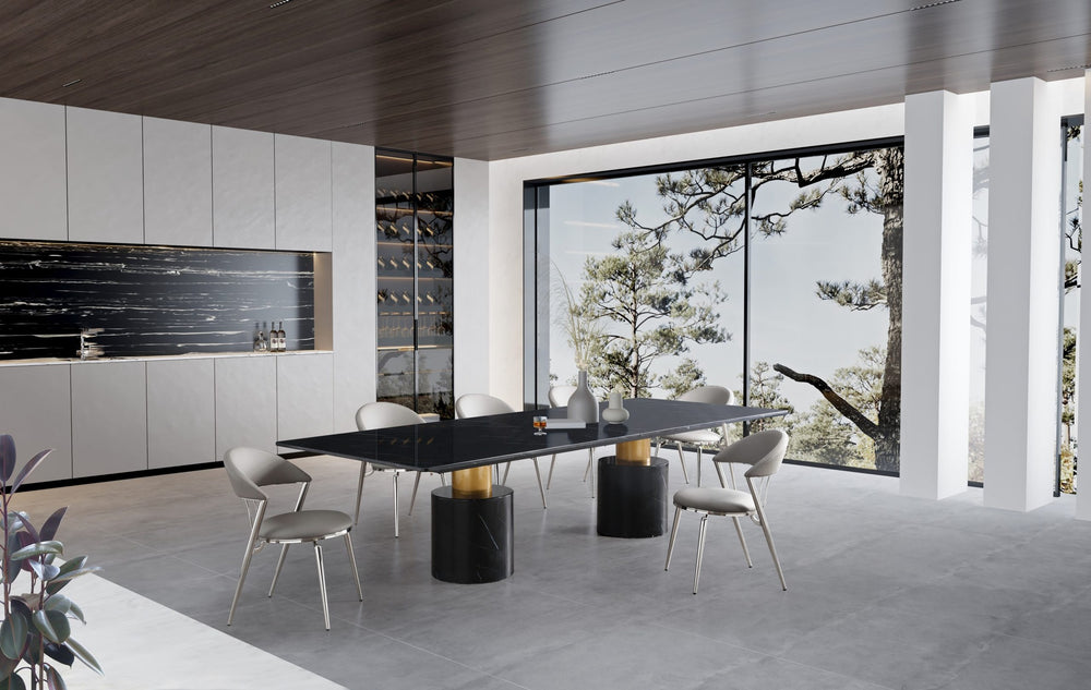 Geneva Extra Large Dining Table Cylinder by Whiteline Modern Living – lifestyle