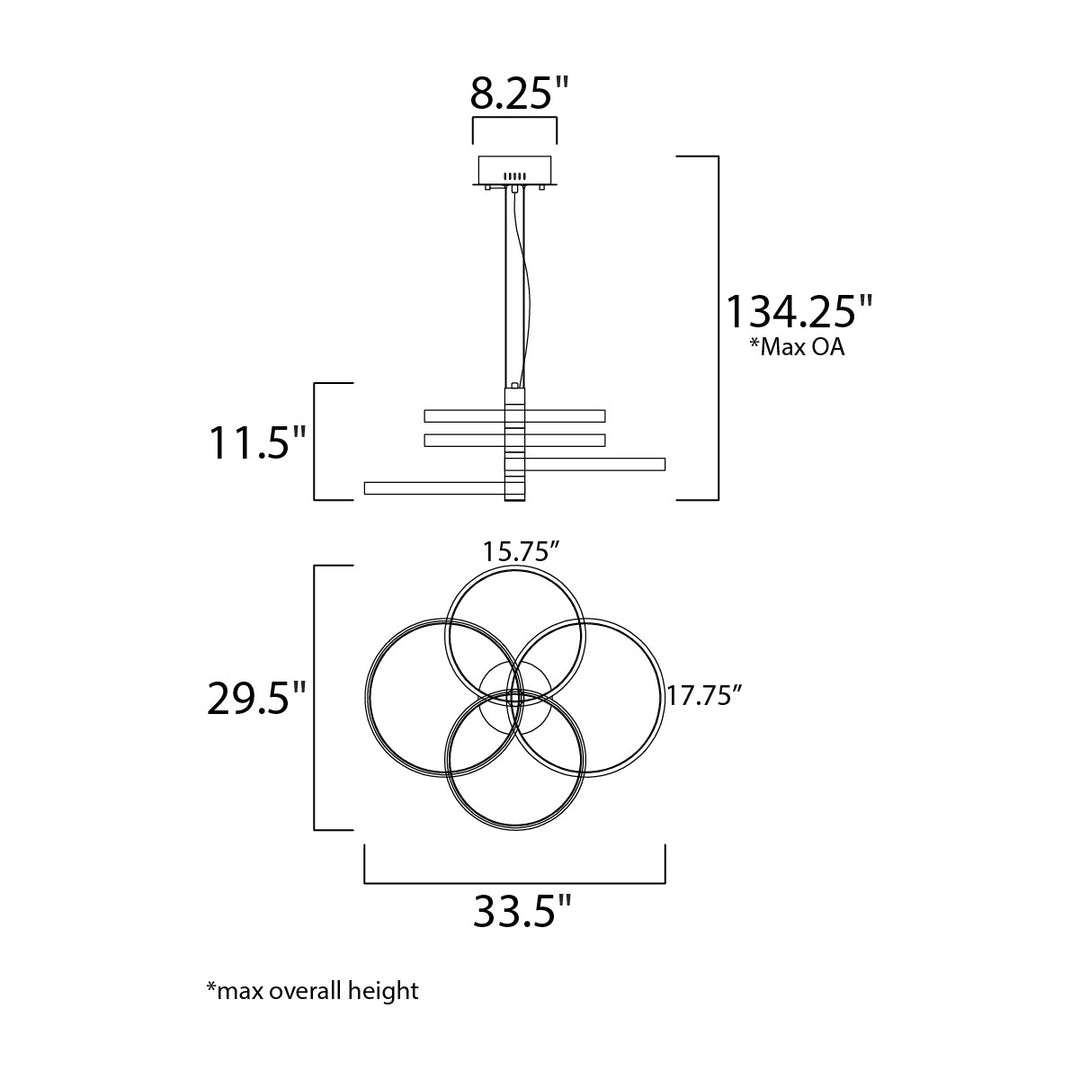 Hoopla LED Pendant 254326 by Studio M Lighting – line drawing