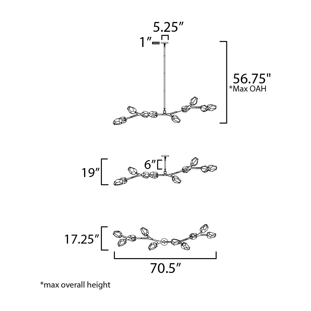 Blossom 10-Light Pendant 352797 by Studio M Lighting – line drawing