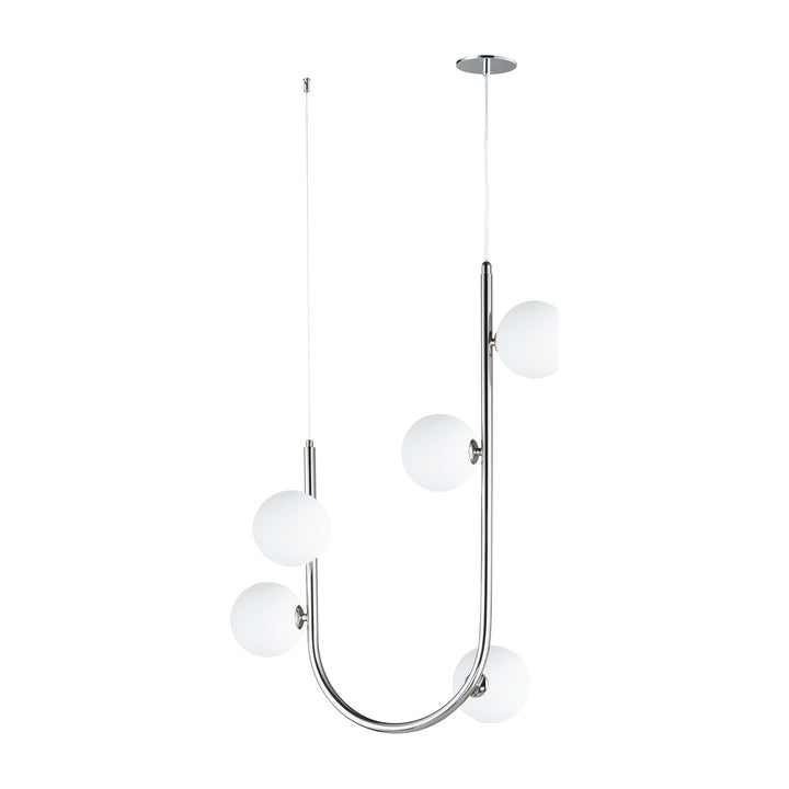 Contour 5-Light Cord Hung Pendant by Studio M Lighting in Polished Chrome