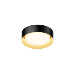 Echo 13" LED Flush Mount by ET2 Lighting in Black / Gold, front view