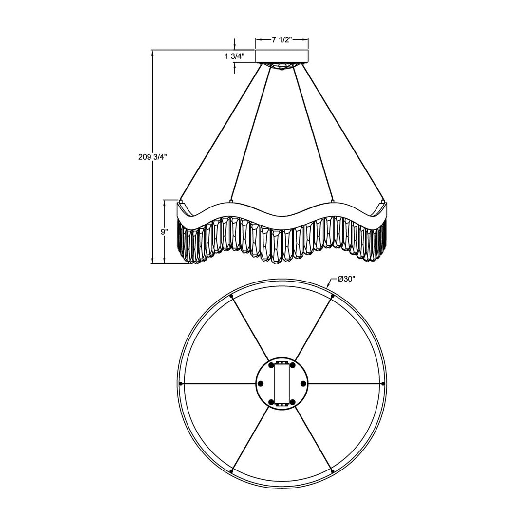 Rolland LED Pendant by Studio M Lighting – line drawing