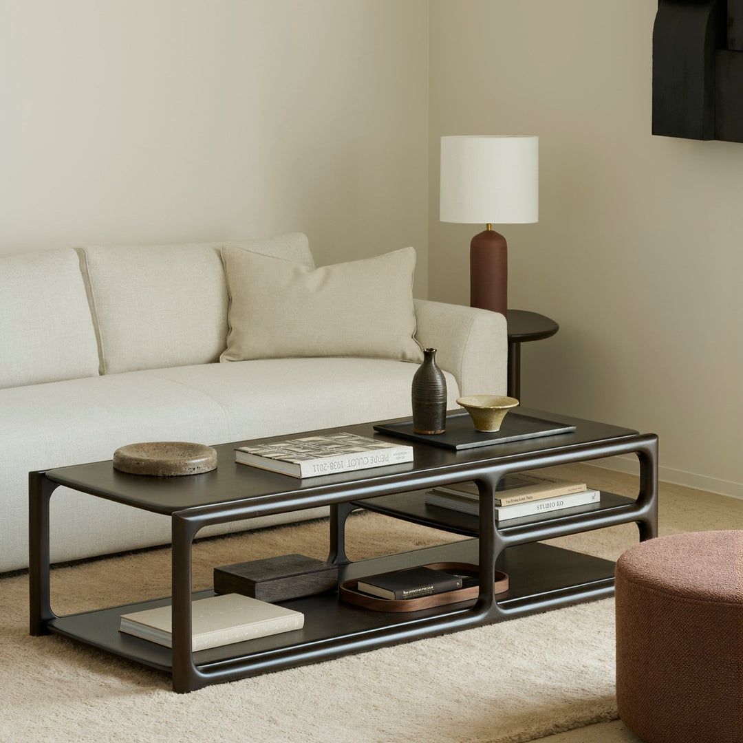 Ethnicraft Eda rectangular coffee table with Ease sofa