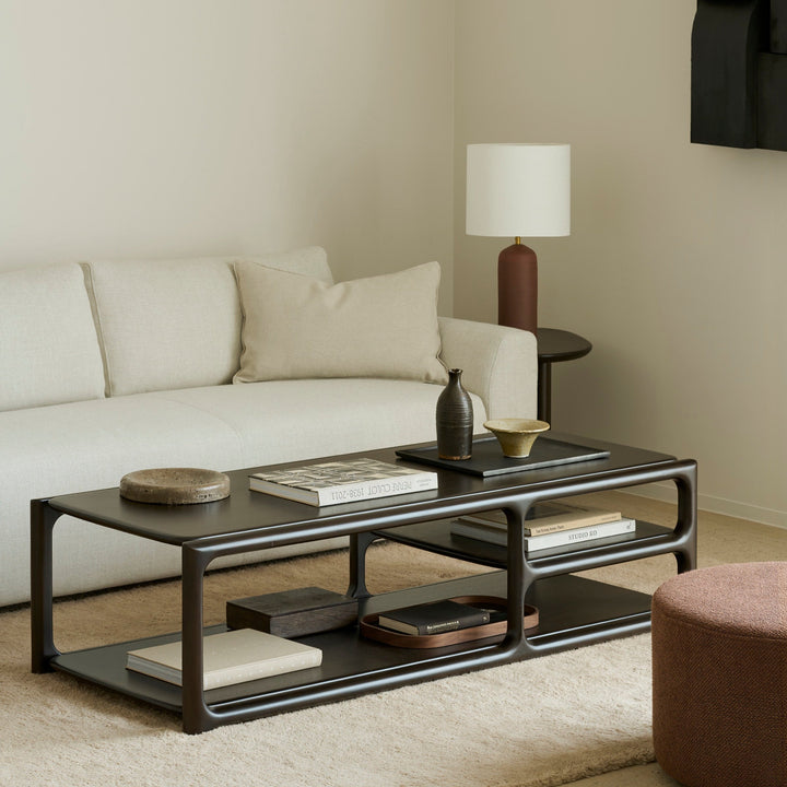 Ethnicraft Eda rectangular coffee table with Ease sofa