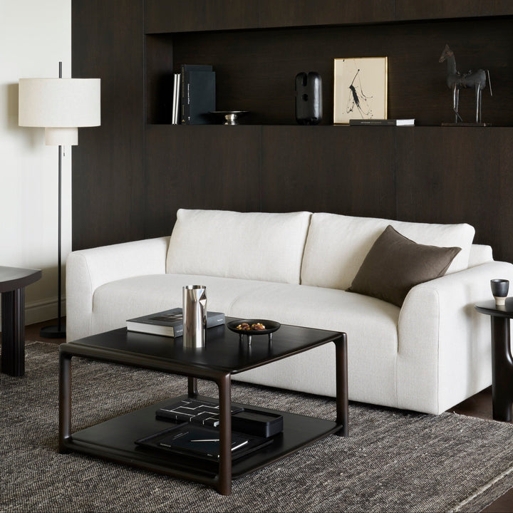 Ethnicraft Eda square coffee table in a modern living room