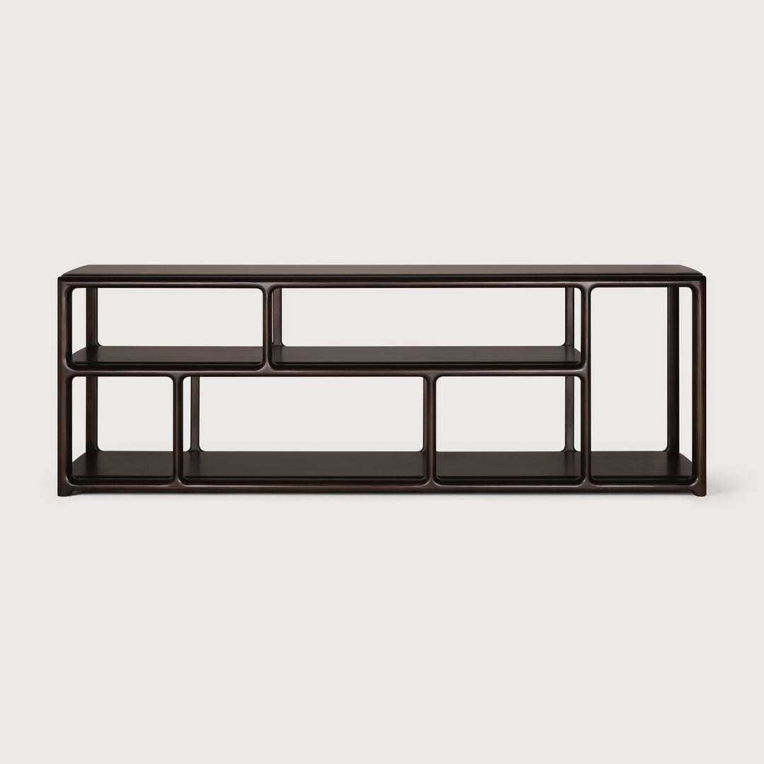 Ethnicraft Eda low rack in rose brown mahogany on white