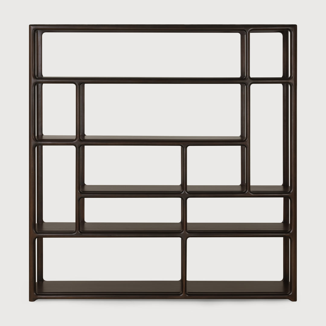Ethnicraft Eda tall rack in rose brown mahogany on white