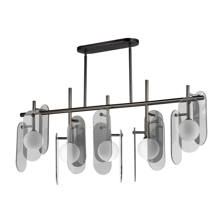 Megalith - Glass Megalith 5-Light Linear by Studio M Lighting in Gunmetal