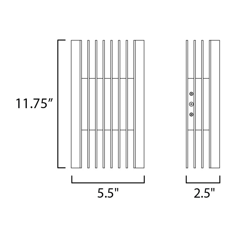 Rampart Medium LED Outdoor Wall Sconce by Studio M Lighting – line drawing