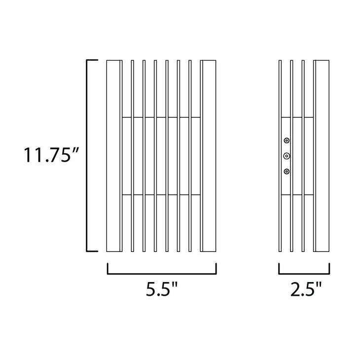 Rampart Medium LED Outdoor Wall Sconce by Studio M Lighting – line drawing