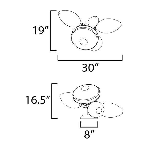 Ray Dance Cluster Ray Dance LED Wall Sconce by Studio M Lighting – line drawing