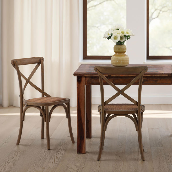 Galen Oak and Rattan Dining Chair, lifestyle view