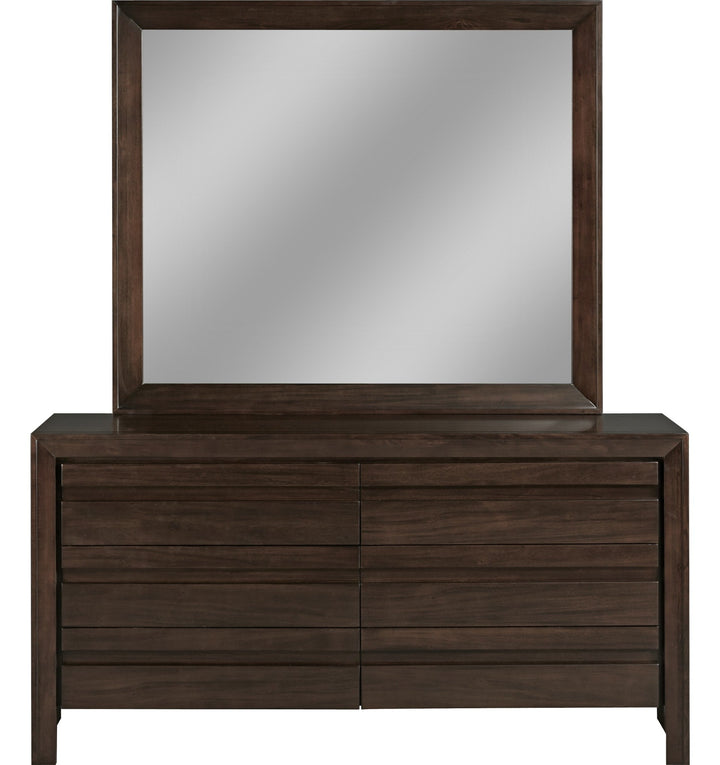 Element Dresser in Chocolate Brown — on a white background with the matching mirror (sold separately)