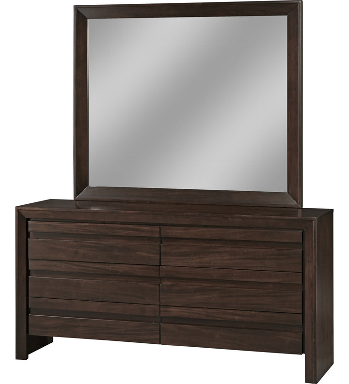 Element Dresser in Chocolate Brown — on a white background with the matching mirror (sold separately)