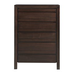 Element Five Drawer Chest by Modus in Chocolate Brown — on a white background